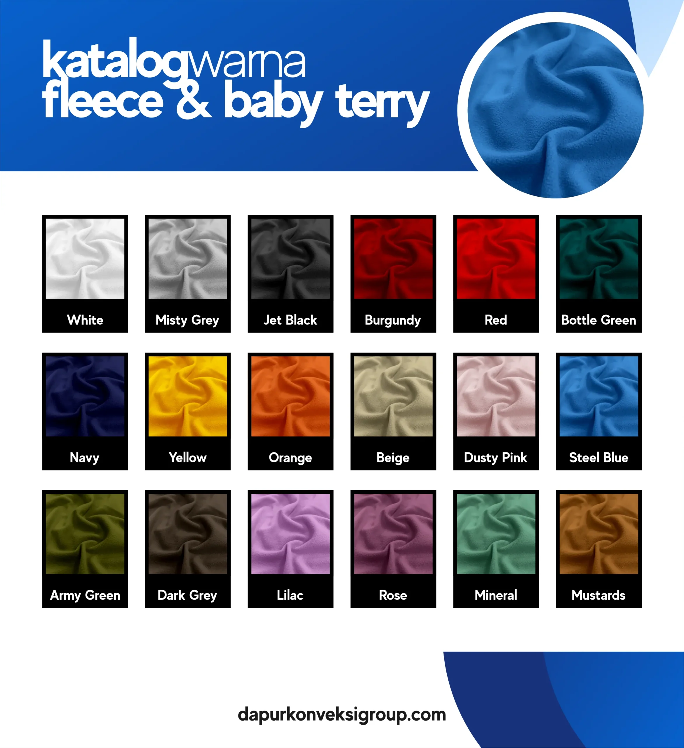 Katalog warna cotton fleece
