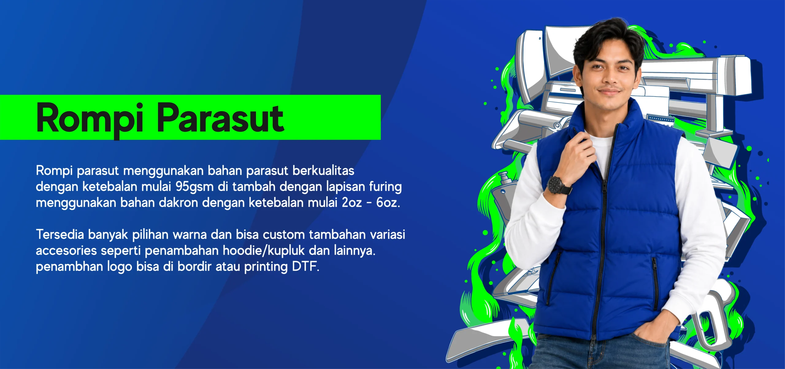 Rompi Parasut Premium Bukittinggi